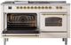 Ilve® Nostalgie II Series 60" Antique White Pro Style Dual Fuel Range-3
