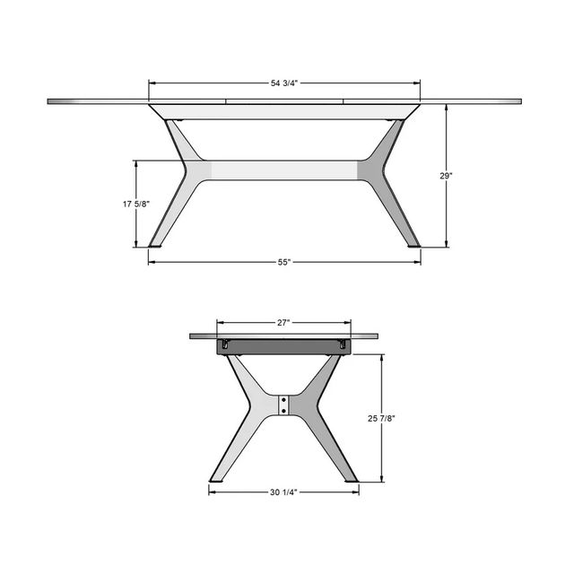 Amisco Customizable Hendrick Walnut Veneer Extendable Table with Butterfly Leaf Tabletop-3