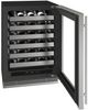 U-Line®  Home Collection 24" 5.1 Cu. Ft. Stainless Steel Wine Refrigerator with Glass Door-2