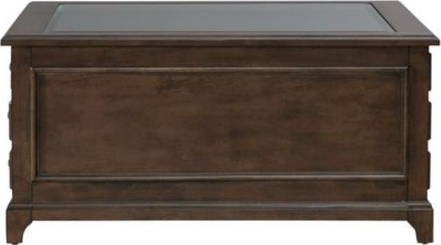Liberty Furniture Arden Road Glass Top Cocktail Table with Satin Cherry Base-3