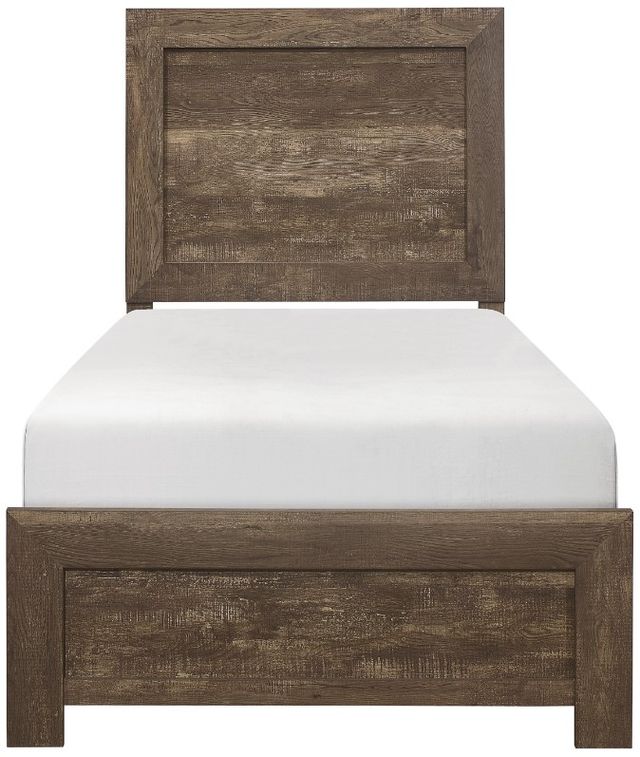 Homelegance® Corbin Rustic Brown Twin Panel Bed in a Box-2