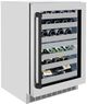 ZLINE Touchstone Autograph Edition 24" Stainless Steel Wine Cooler with Glass Door and Matte Black Handle-3