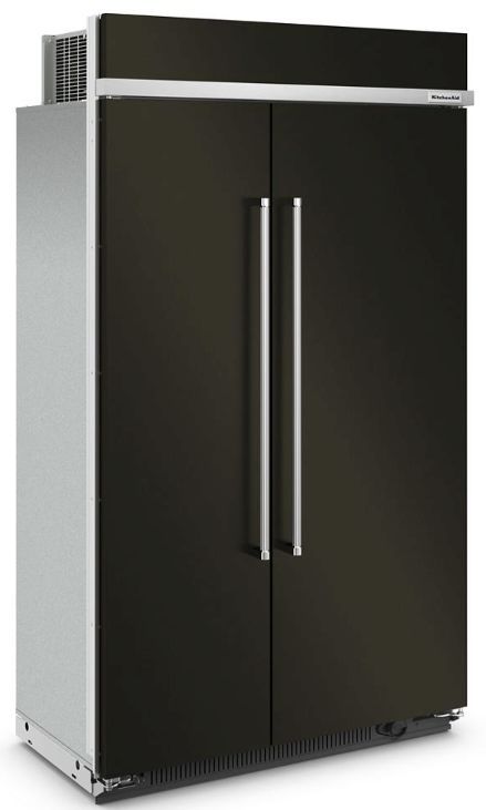 KitchenAid® 48 in. 30.0 Cu. Ft. PrintShield™ Finish Black Stainless Steel Built In Counter Depth Side-by-Side Refrigerator-1