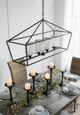 A & B Home Black Rectangle Iron and Glass Chandelier-4