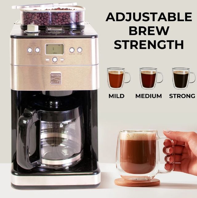 Kenmore® Elite 12 Cup Stainless Steel Grind and Brew Coffee Maker with Burr Grinder -2