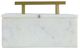 A & B Home White Marble Box with Brass Handle-1
