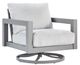 Signature Design by Ashley® Hurley Park Gray Aluminum/Fabric Outdoor Swivel Chair-0