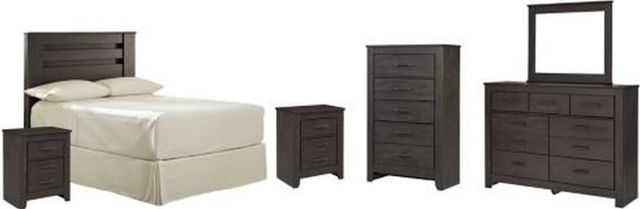 Signature Design by Ashley® Brinxton 6-Piece Charcoal Full Panel Headboard Bedroom Set-0