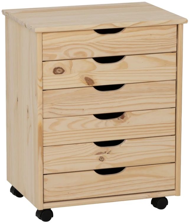 Linon Rudy Unfinished Wide Rolling Storage Cart-0