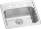 Elkay Lustertone® Classic Lustrous Satin 19-1/2" x 19" x 6-1/2" 1-Hole Single Bowl Drop-In ADA Sink with Perfect Drain®-0