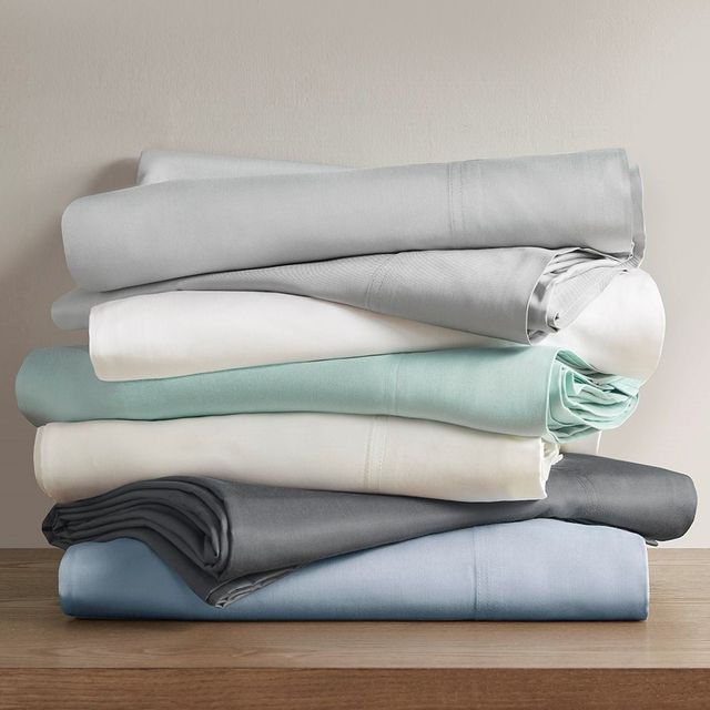 Olliix by Sleep Philosophy 4 Piece Grey Queen Rayon From Bamboo Sheet Set-4