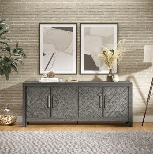 Jofran Inc. Gramercy Platinum 4-Door Accent Cabinet-1