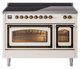 Ilve® Nostalgie II Noblesse 48'' Anique White Pro Style Induction Range with Burnished Trim-0