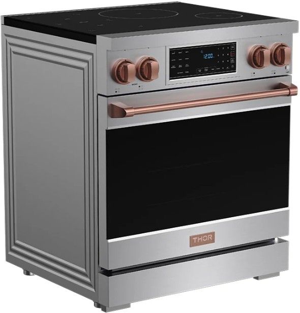 Thor Kitchen® Gordon Ramsay Collection 30" Stainless Steel Pro Style Induction Range with Tilt Panel Touch Control and Rose Gold Trim-2