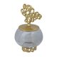 A & B Home Gold/Translucent Black Glass Lidded Jar -1