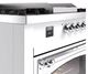 Ilve® Nostalgie II Noblesse 60'' Custom RAL Color Pro Style Dual Fuel Range with Chrome Trim-4