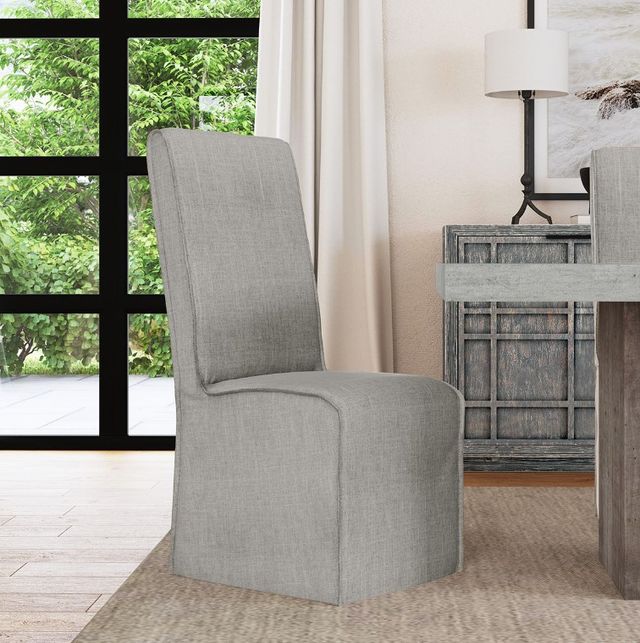 Classic Home Jordan 2-Piece Cool Gray Upholstered Dining Chair Set-1