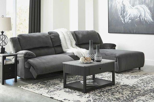 Signature Design by Ashley® Clonmel 3-Piece Charcoal Power Reclining Right-Arm Facing Sectional and Chaise-1