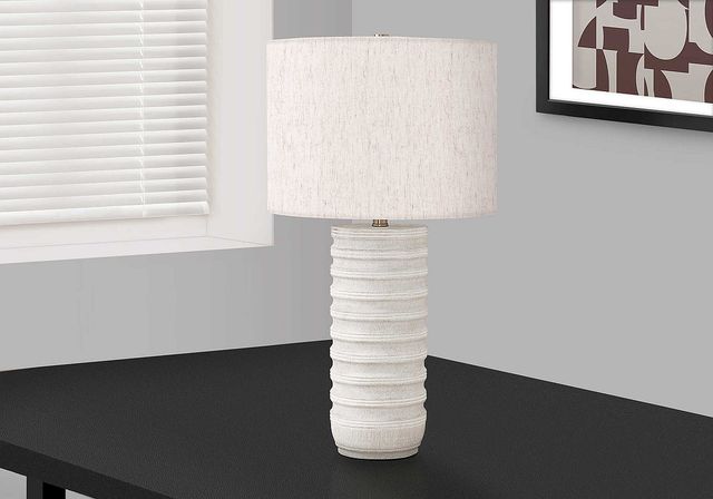 Monarch Specialties Inc. 28"H Cream Resin Table Lamp-4