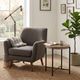 Sunny Designs™ Durango Weathered Brown Round Chairside Table with Black Metal Base -1