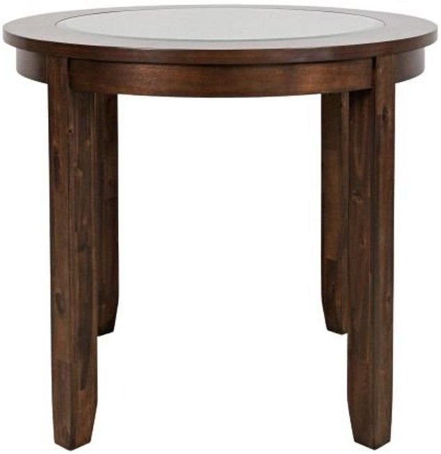 Jofran Inc. Urban Icon Glass Top Round Counter Table with Merlot Base-2