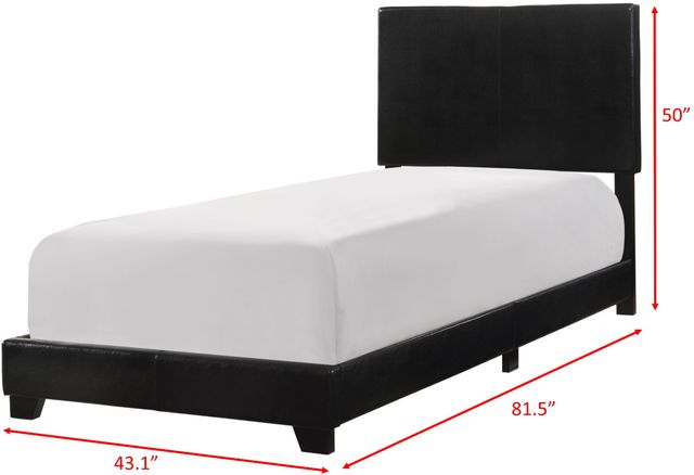Crown Mark Erin Black Youth Twin Upholstered Panel Bed-2