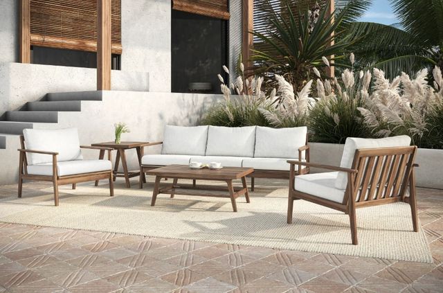 New Classic® Home Furnishings Ashton Natural Acacia/Fabric Outdoor Patio Club Chair-1