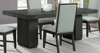Elements International Donovan Black Rectangular Dining Table