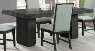 Elements International Donovan Black Rectangular Dining Table-0