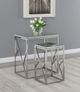 Coaster® Betsy 2-Piece Mirror Top Round Nesting Table with Stainless Steel Base-1