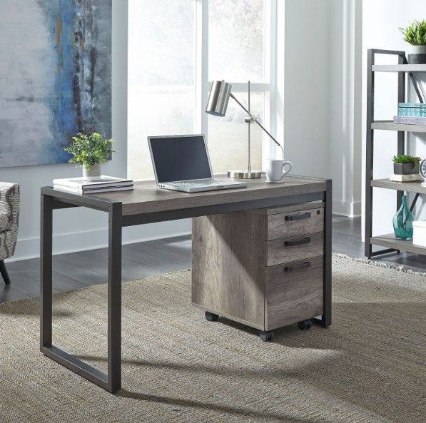 Liberty Furniture Tanners Creek 2-Piece Dark Pewter/Graystone Desk Set-1