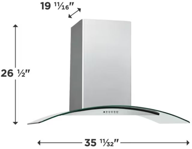 Frigidaire® 36" Stainless Steel Glass Canopy Wall Ventilation-2
