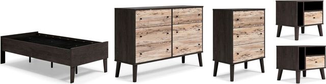 Signature Design by Ashley® Piperton 5-Piece Brown/Black Twin Platform Bed Set-0