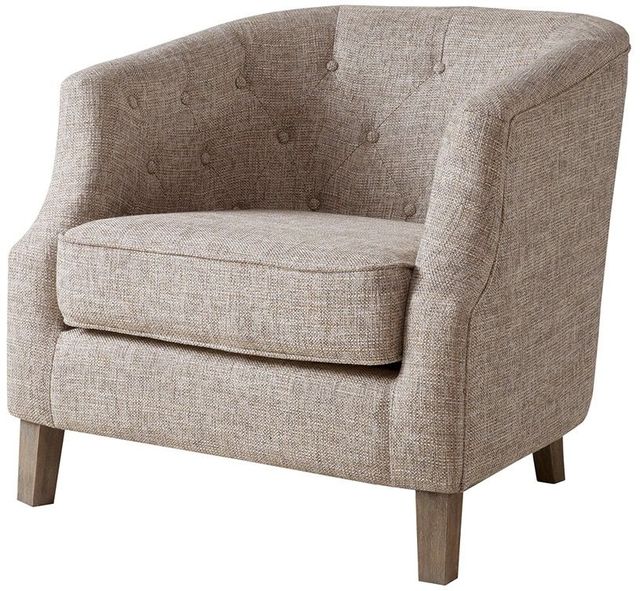 Olliix by Madison Park Natural Ansley Chesterfield Barrel Chair-0