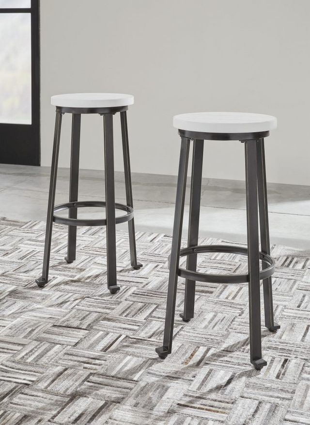 Signature Design by Ashley® Challiman Vintage White Bar Stool-3