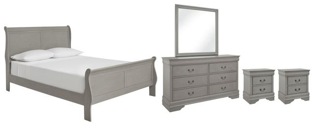 Signature Design by Ashley® Kordasky 5-Piece Gray Queen Sleigh Bed Set-0