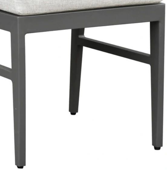 Intercon Navarro Gray/Mocha Fabric/Metal Ladder Back Outdoor Side Chair-2