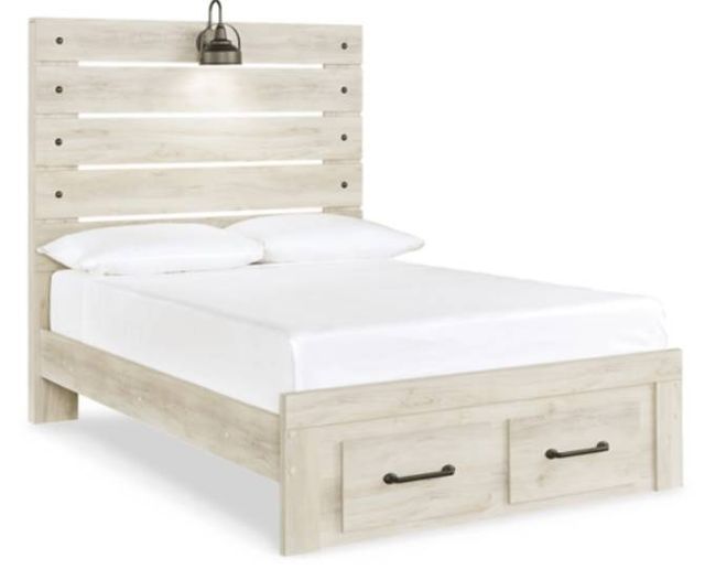 Signature Design by Ashley® Cambeck 5-Piece Whitewash White Full Storage Panel Bed Set-1