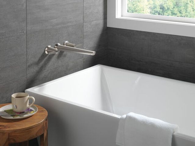 Delta Galeon® Lumicoat® Stainless Wall Mount Tub Filler-2
