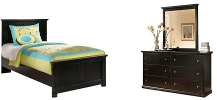 Signature Design by Ashley® Maribel 2-Piece Black Twin Youth Panel Bed Set-0