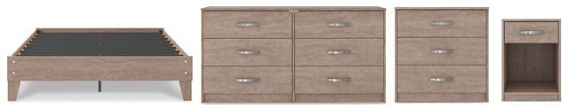 Signature Design by Ashley® Flannia 4-Piece Gray Queen Platform Bed Set-0