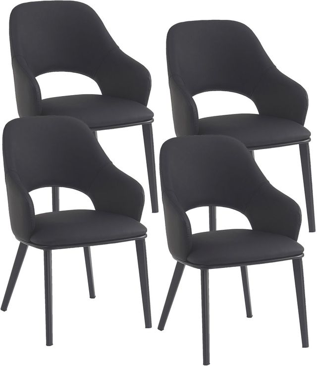 Worldwide Homefurnishings Inc. Denzel 4-Piece Black Dining Arm Chair Set-0