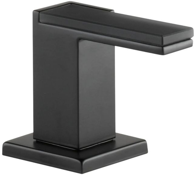 Brizo Siderna® Matte Black Widespread Lavatory and Bidet Solar Gray Glass Lever Handle Kit-0