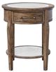 Uttermost® Raelynn Glass Top Lamp Table with Weathered Pecan Base-3