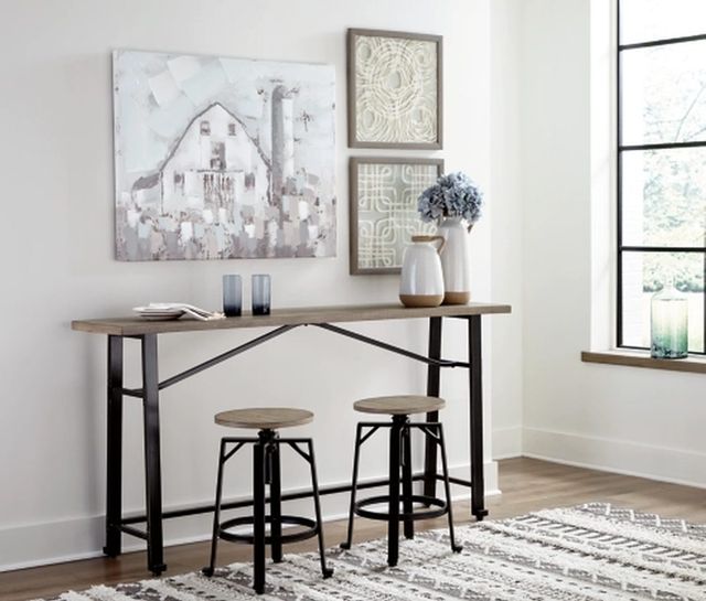 Signature Design by Ashley® Lesterton 3-Piece Light Brown/Black Counter Height Dining Set-3