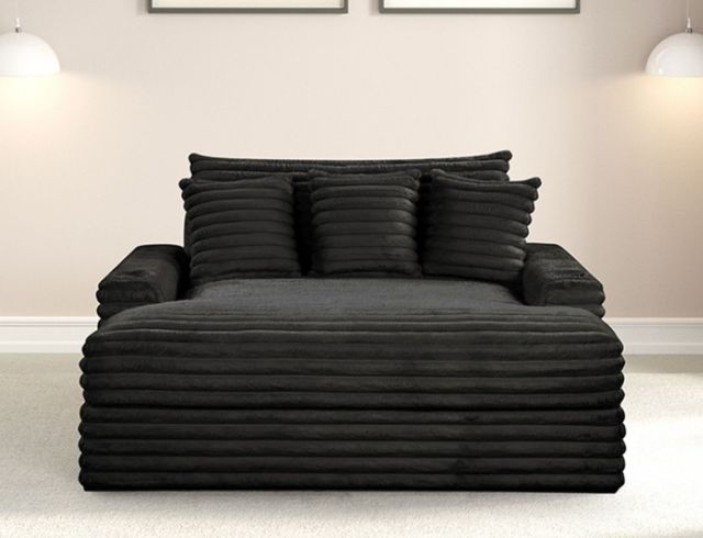 Furniture of America® Veyrier Black Arm Chaise-2