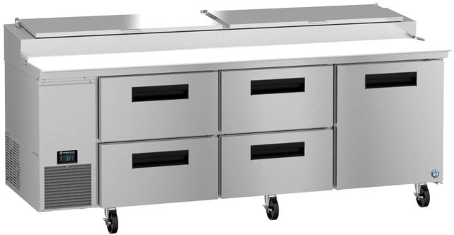 Hoshizaki 93" 29.3 Cu. Ft. Stainless Steel Three Section Pizza Prep Table Refrigerator with Innovative Air Distribution System-1