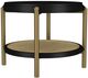 Coaster® Arini 2-Piece Black Occasional Table with Aged Brass Base Set-5
