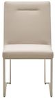 Michael Amini® Marin Brushed Stainless Steel/Greige Dining Side Chair-2
