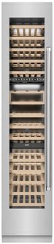 ZLINE 18 in. 9 Cu. Ft. Triple Zone 68 Bottle Left Hinge Column Wine Cooler in Stainless Steel-0